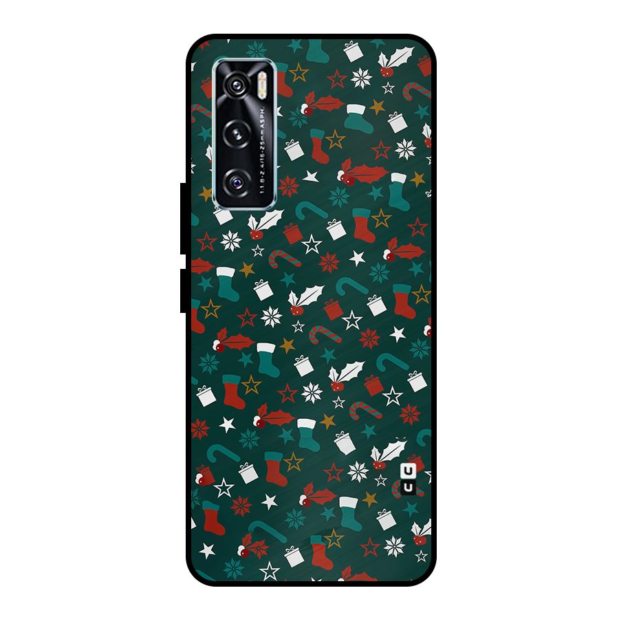 Christmas Pattern Design Metal Back Case for Vivo V20 SE