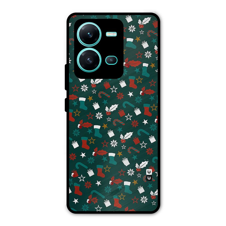 Christmas Pattern Design Metal Back Case for Vivo V25