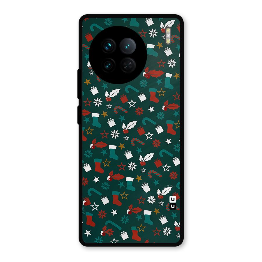 Christmas Pattern Design Metal Back Case for Vivo X90