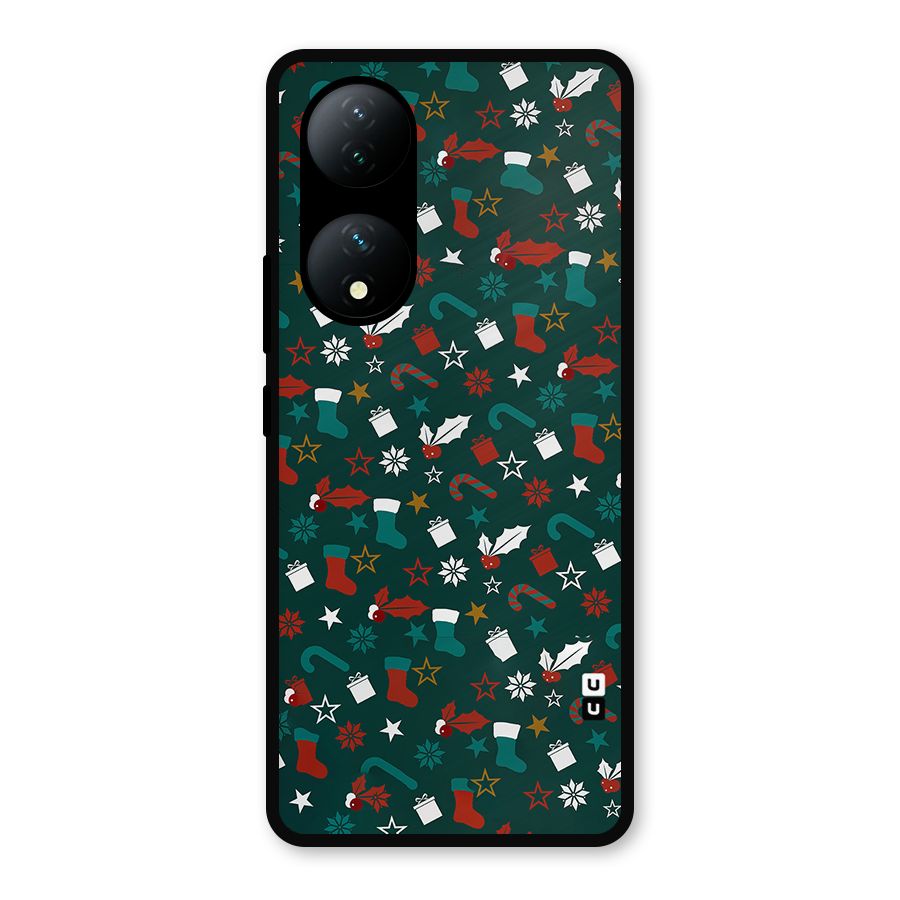Christmas Pattern Design Metal Back Case for Vivo Y100