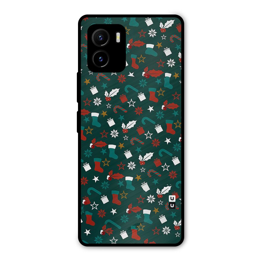 Christmas Pattern Design Metal Back Case for Vivo Y15s