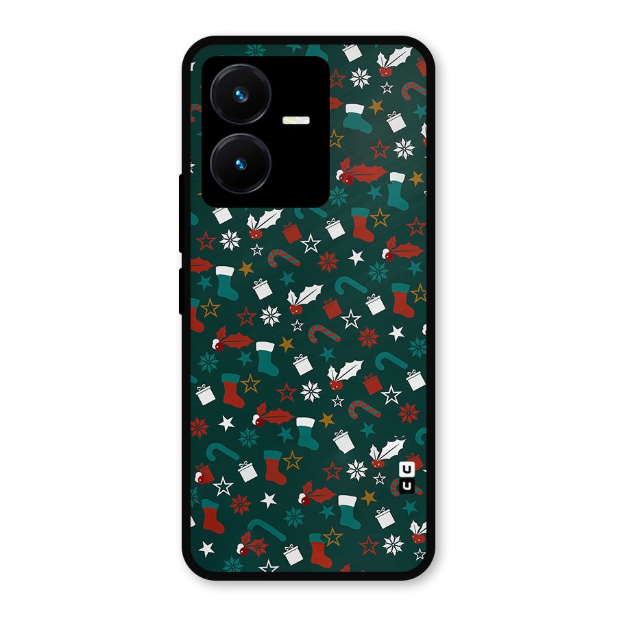 Christmas Pattern Design Metal Back Case for Vivo Y22