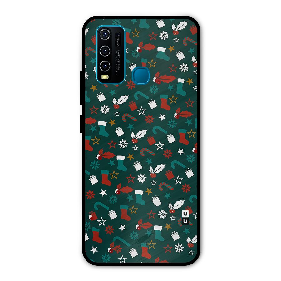 Christmas Pattern Design Metal Back Case for Vivo Y30