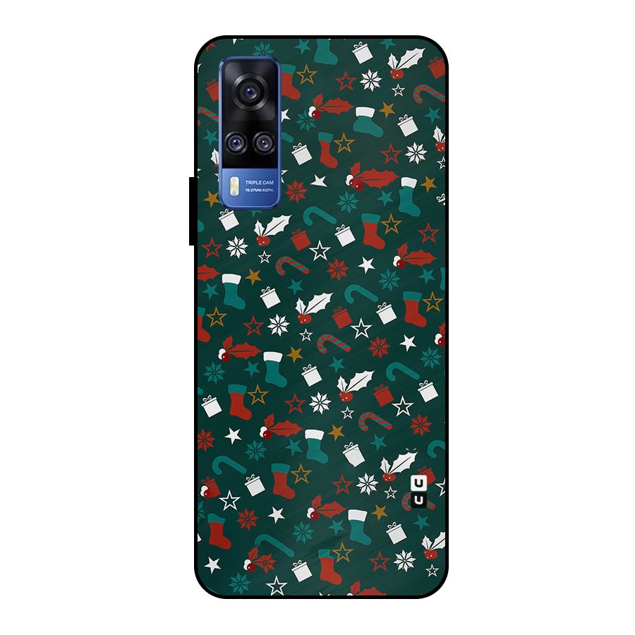 Christmas Pattern Design Metal Back Case for Vivo Y51