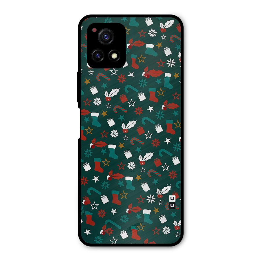 Christmas Pattern Design Metal Back Case for Vivo Y72 5G