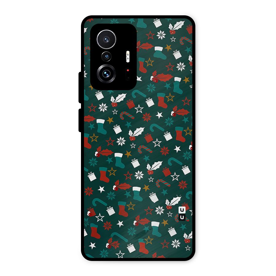 Christmas Pattern Design Metal Back Case for Xiaomi 11T Pro