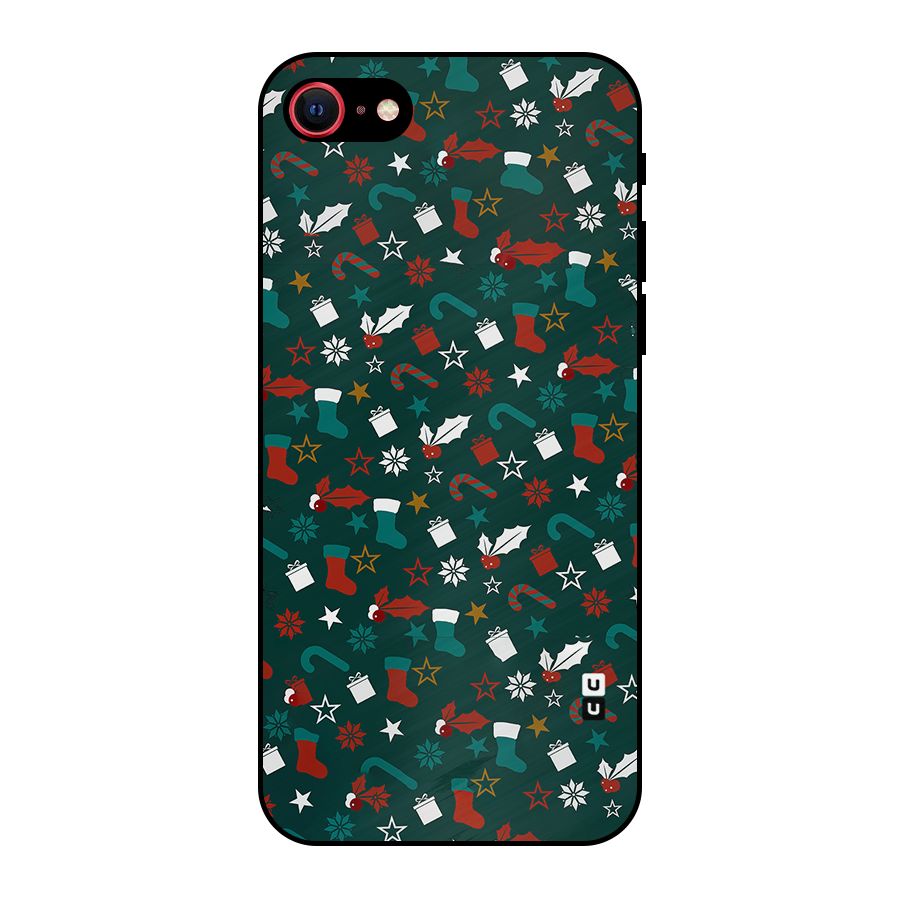 Christmas Pattern Design Metal Back Case for iPhone 7