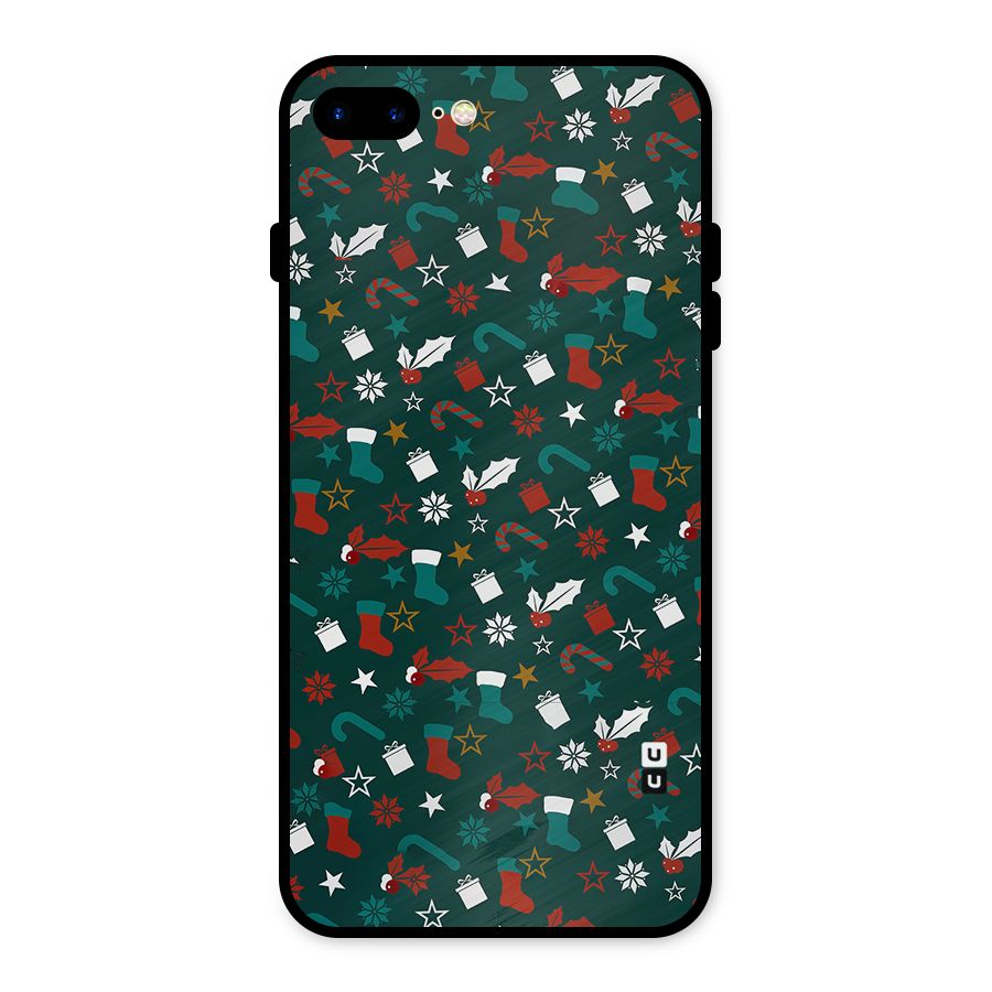 Christmas Pattern Design Metal Back Case for iPhone 8 Plus