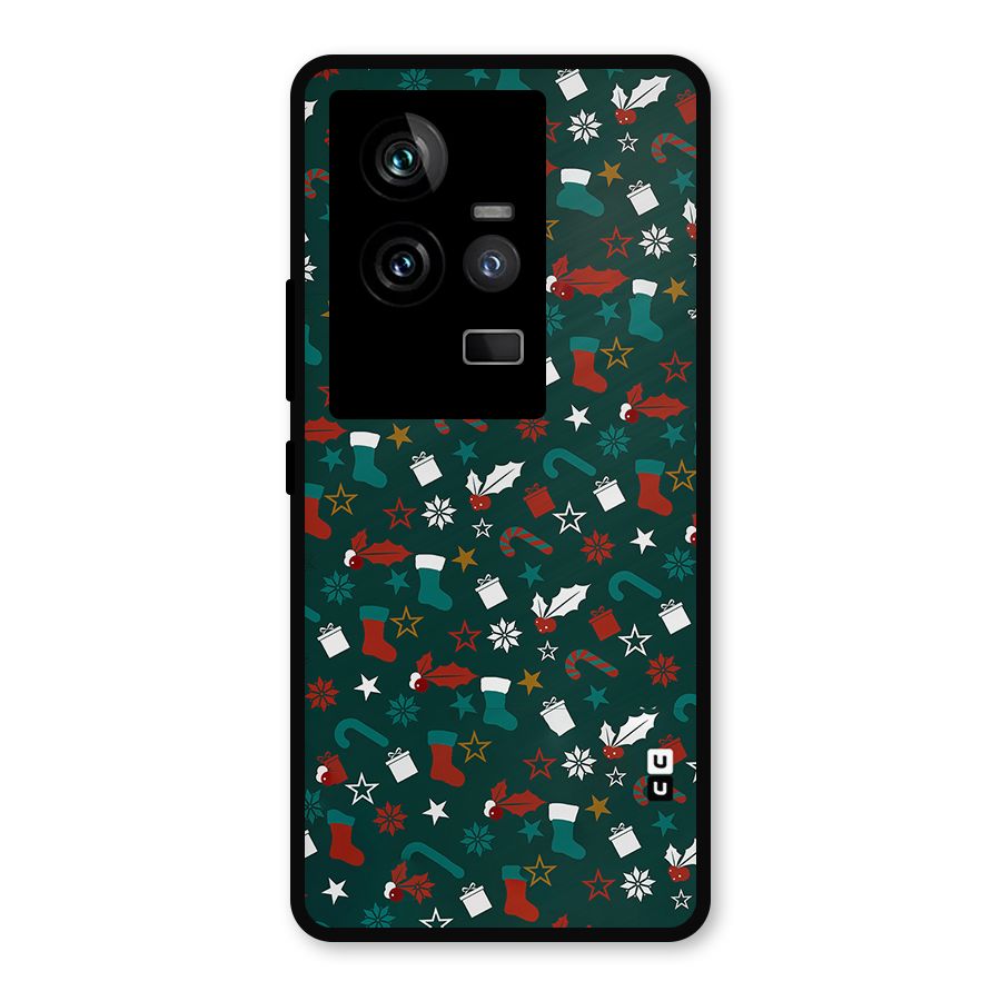 Christmas Pattern Design Metal Back Case for iQOO 11 5G