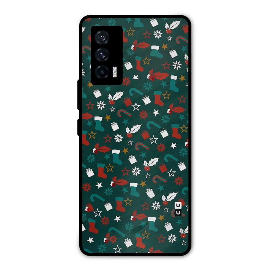 Christmas Pattern Design Metal Back Case for iQOO 7 5G