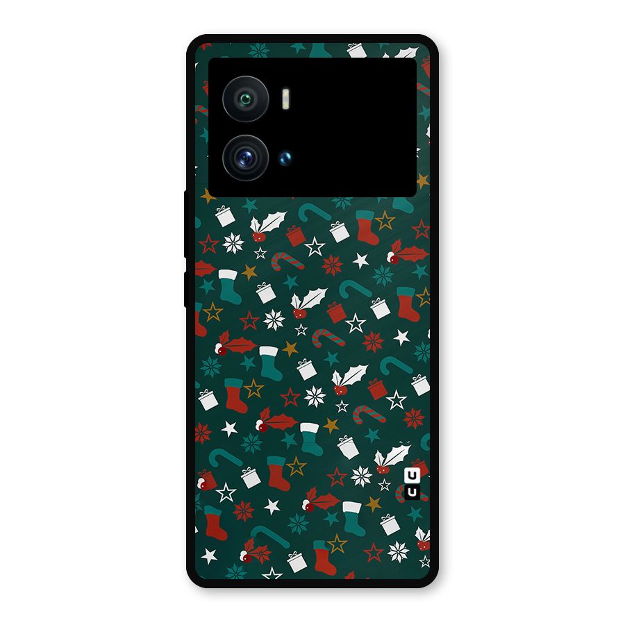 Christmas Pattern Design Metal Back Case for iQOO 9 Pro