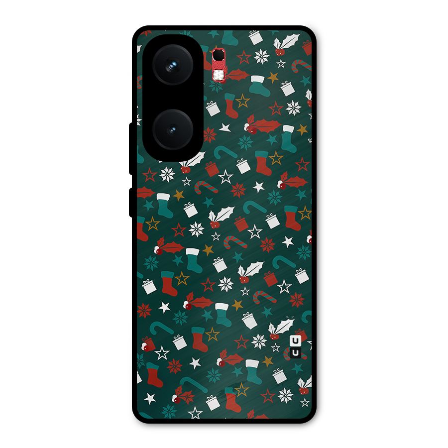 Christmas Pattern Design Metal Back Case for iQOO Neo 9 Pro