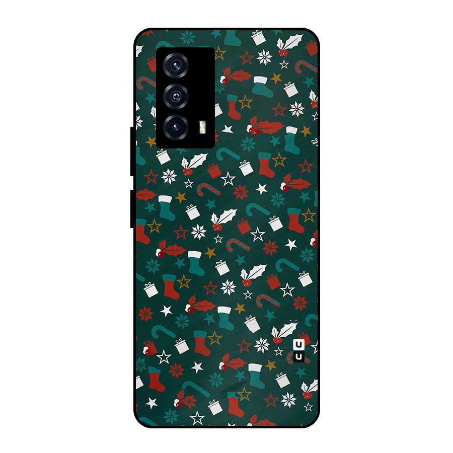 Christmas Pattern Design Metal Back Case for iQOO Z5