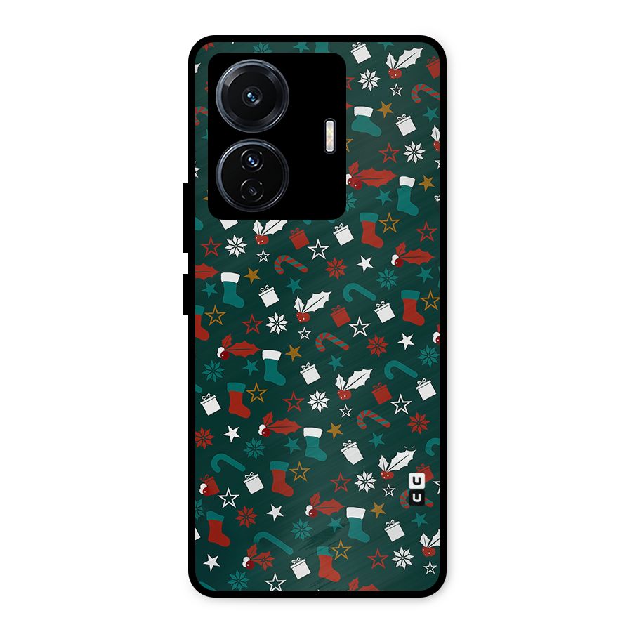 Christmas Pattern Design Metal Back Case for iQOO Z6