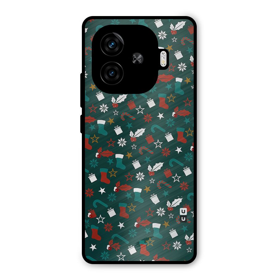Christmas Pattern Design Metal Back Case for iQOO Z9 Turbo