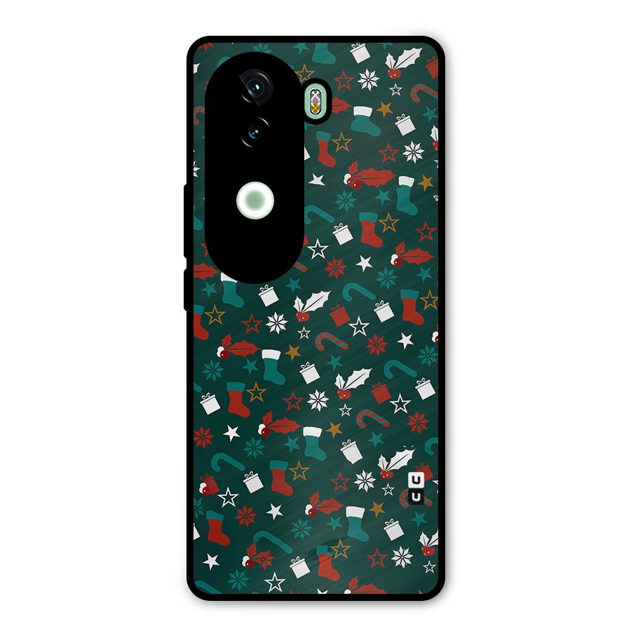 Christmas Pattern Design Metal Back Case for iQOO Z9s