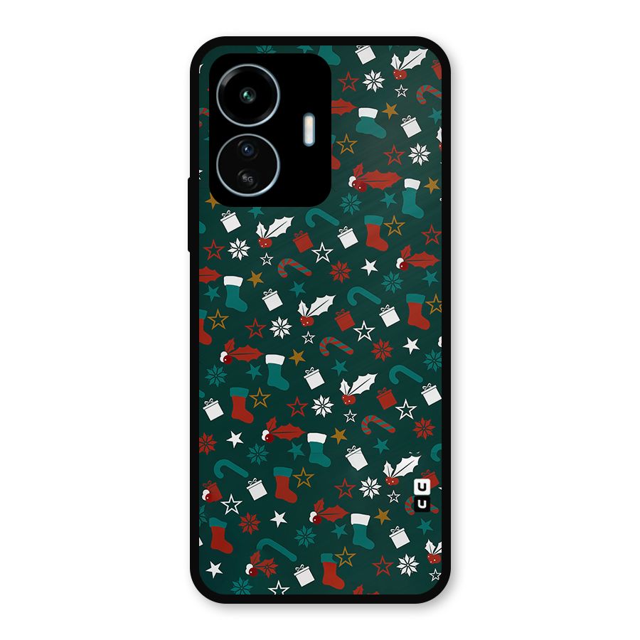 Christmas Pattern Design Metal Back Case for vivo iQOO Z6 Lite 5G