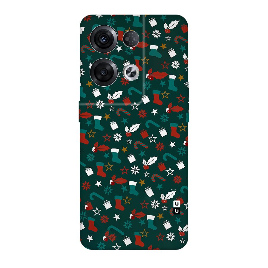 Christmas Pattern Design Original Polycarbonate Back Case for Oppo Reno8 Pro 5G