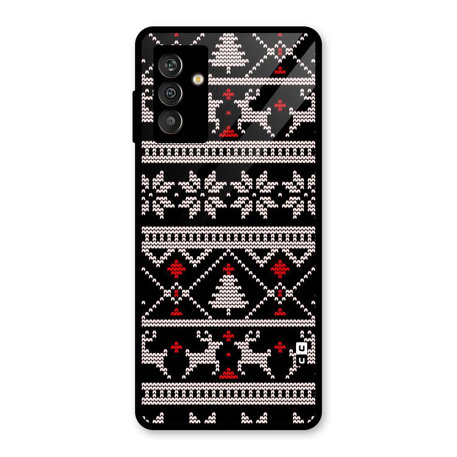 Christmas Seamless Aztec Glass Back Case for Galaxy M13