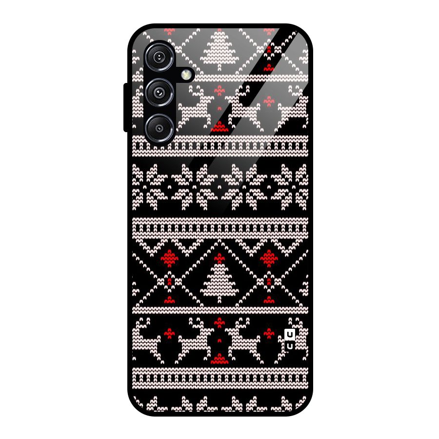 Christmas Seamless Aztec Glass Back Case for Galaxy M34 5G