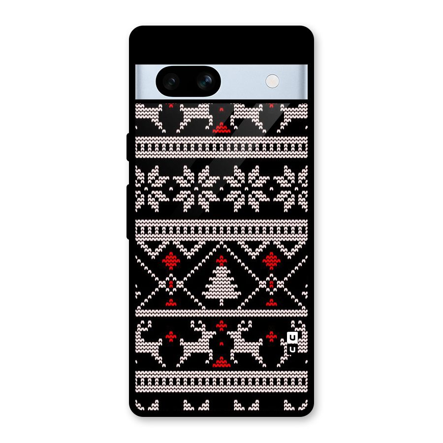 Christmas Seamless Aztec Glass Back Case for Google Pixel 7a