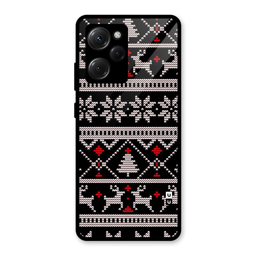 Christmas Seamless Aztec Glass Back Case for Poco X5 Pro