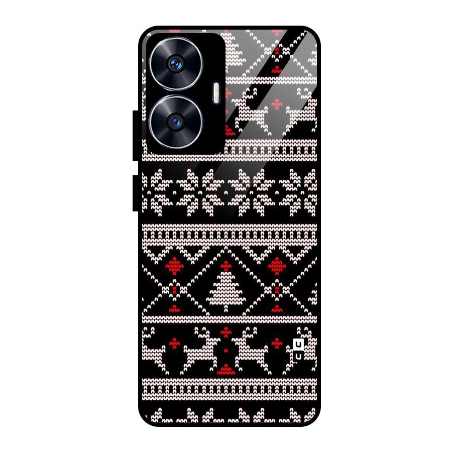 Christmas Seamless Aztec Glass Back Case for Realme Narzo N55