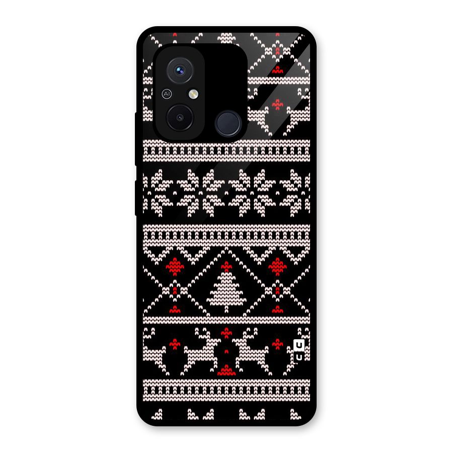 Christmas Seamless Aztec Glass Back Case for Redmi 12C