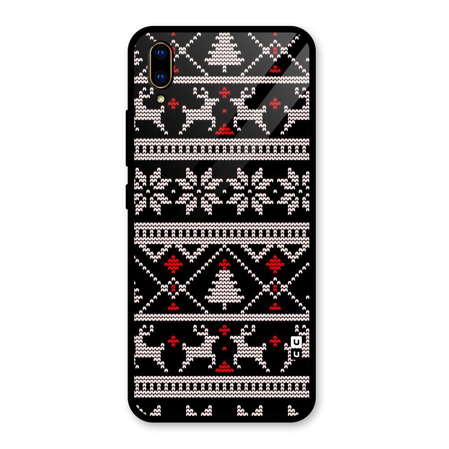 Christmas Seamless Aztec Glass Back Case for Vivo V11 Pro