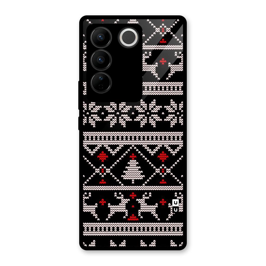 Christmas Seamless Aztec Glass Back Case for Vivo V27