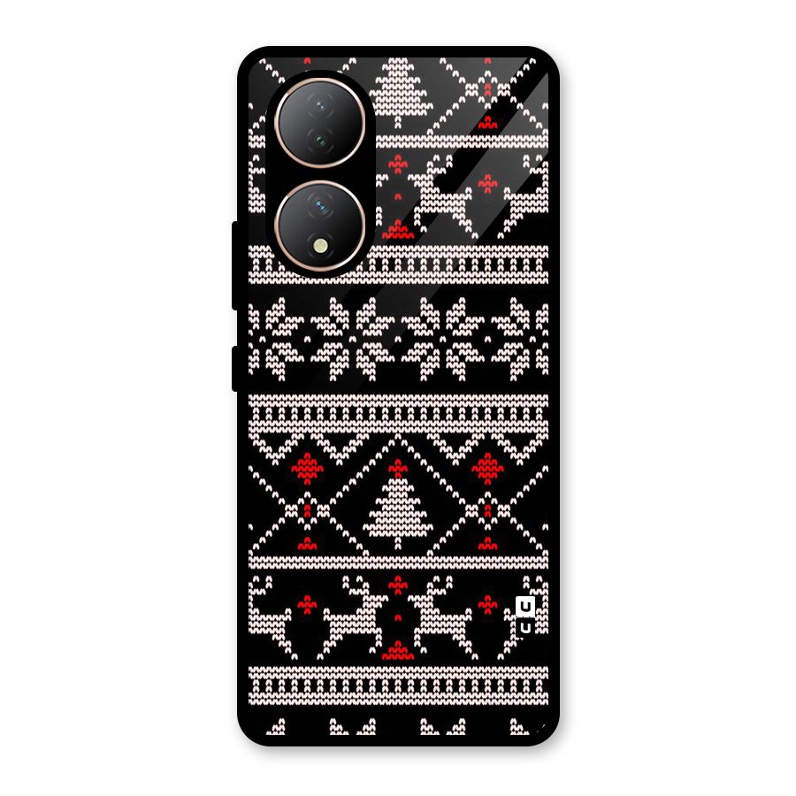 Christmas Seamless Aztec Glass Back Case for Vivo Y100A