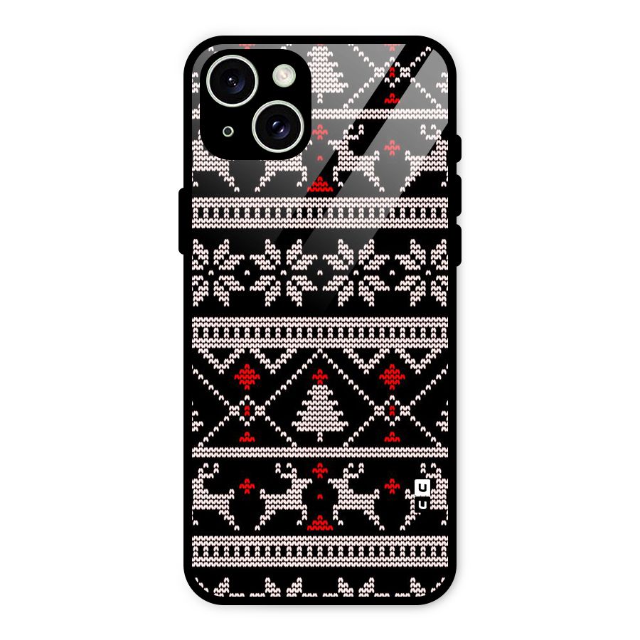 Christmas Seamless Aztec Glass Back Case for iPhone 15 Plus