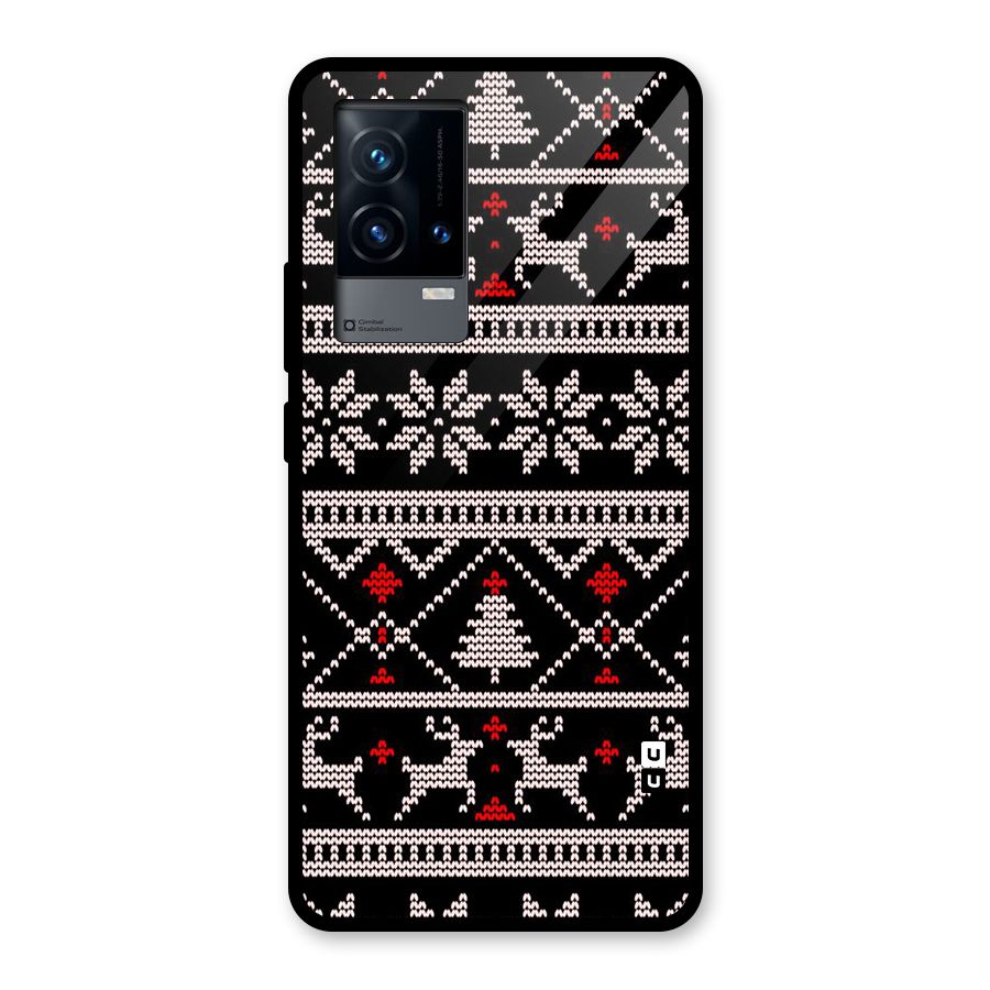 Christmas Seamless Aztec Glass Back Case for iQOO 9 5G
