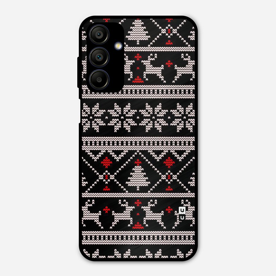 Christmas Seamless Aztec Metal Back Case for Galaxy A15 5G