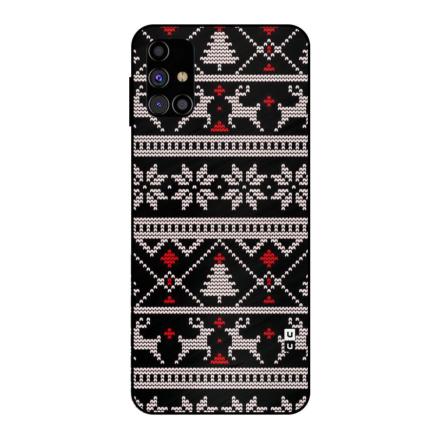 Christmas Seamless Aztec Metal Back Case for Galaxy M31s