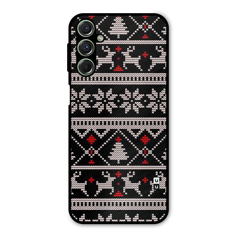 Christmas Seamless Aztec Metal Back Case for Galaxy M34