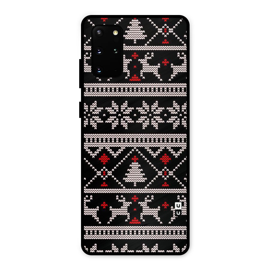 Christmas Seamless Aztec Metal Back Case for Galaxy S20 Plus