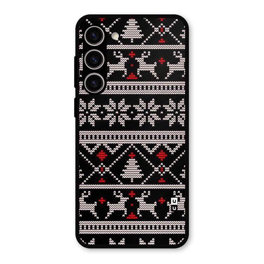 Christmas Seamless Aztec Metal Back Case for Galaxy S23 Plus