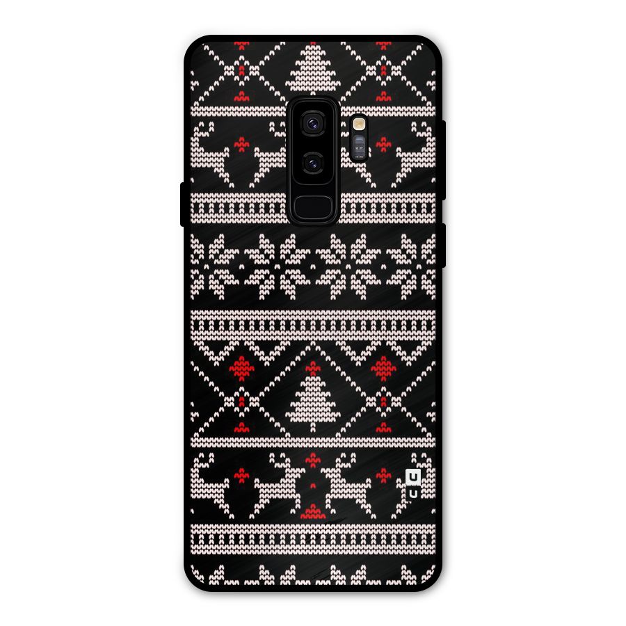 Christmas Seamless Aztec Metal Back Case for Galaxy S9 Plus