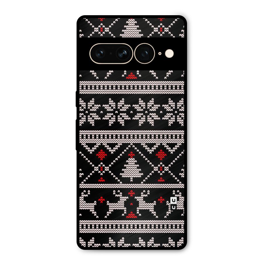 Christmas Seamless Aztec Metal Back Case for Google Pixel 7 Pro