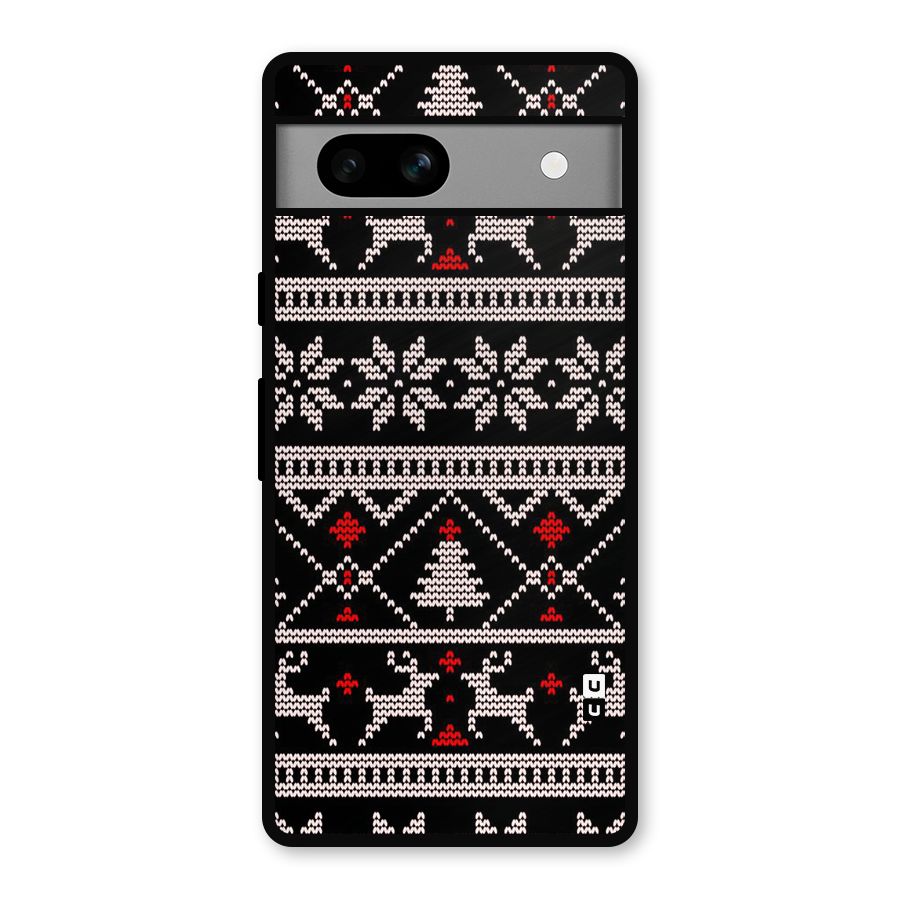 Christmas Seamless Aztec Metal Back Case for Google Pixel 7a