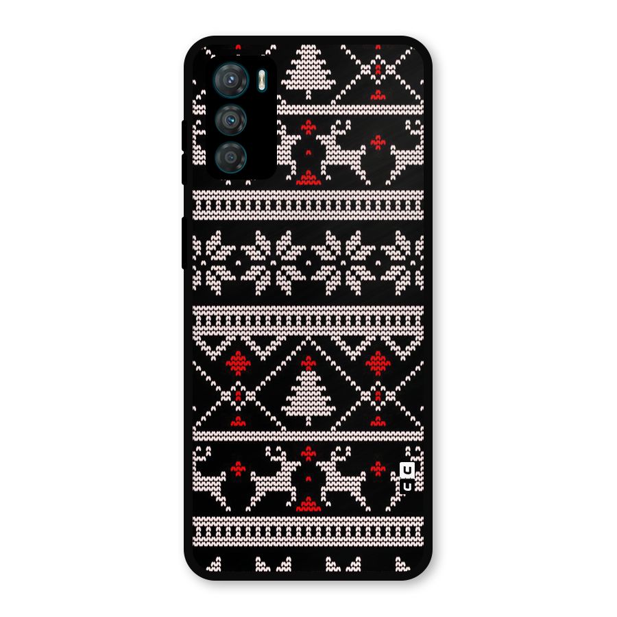 Christmas Seamless Aztec Metal Back Case for Moto G42