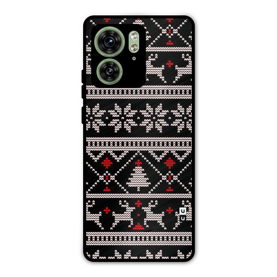 Christmas Seamless Aztec Metal Back Case for Motorola Edge 40 5G