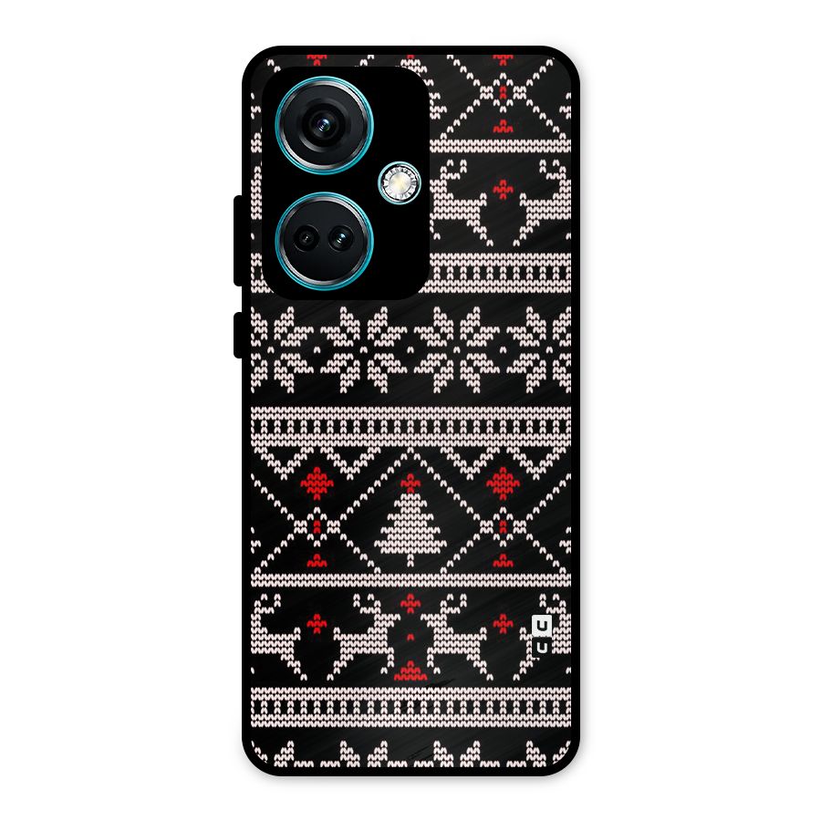 Christmas Seamless Aztec Metal Back Case for OnePlus Nord CE 3 5G
