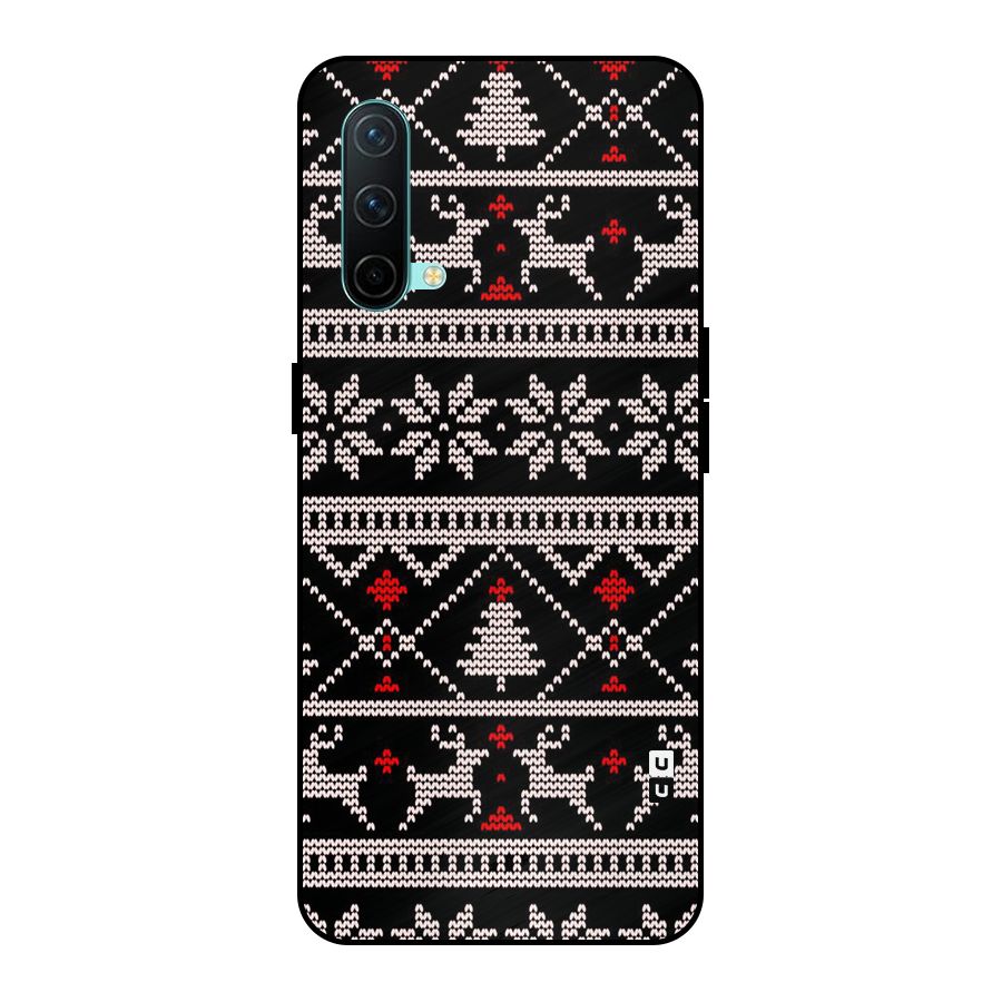Christmas Seamless Aztec Metal Back Case for OnePlus Nord CE 5G
