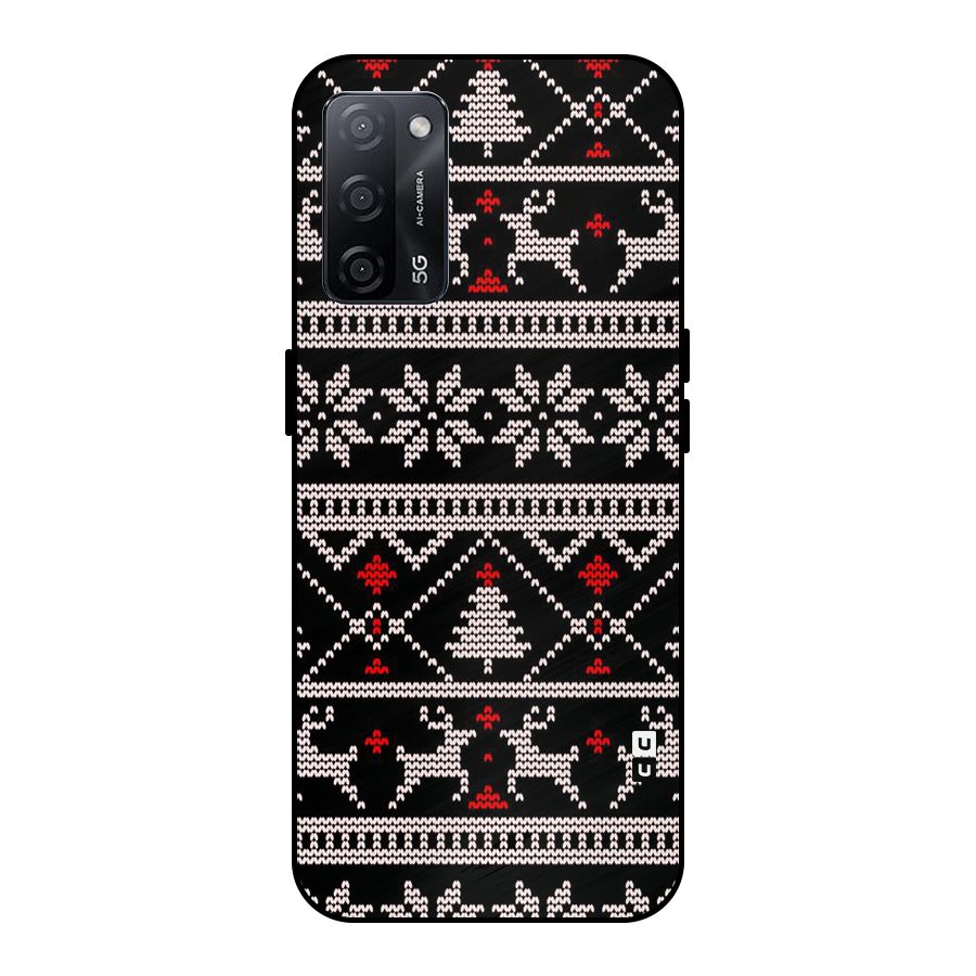 Christmas Seamless Aztec Metal Back Case for Oppo A53s 5G