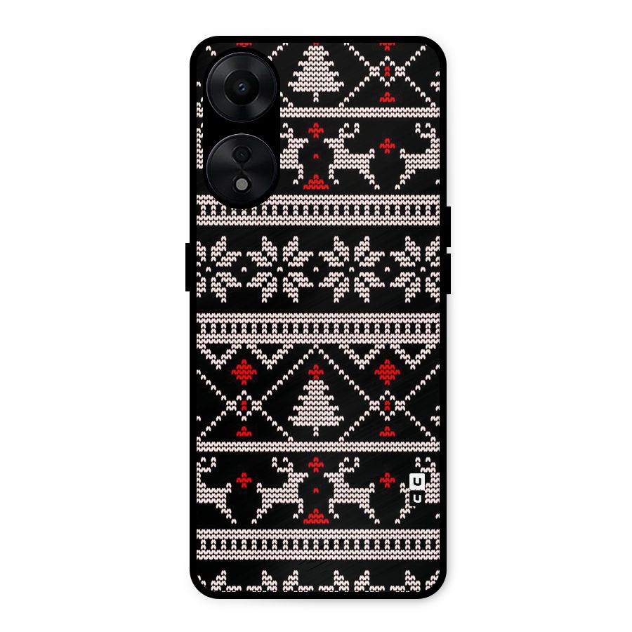 Christmas Seamless Aztec Metal Back Case for Oppo A78 5G