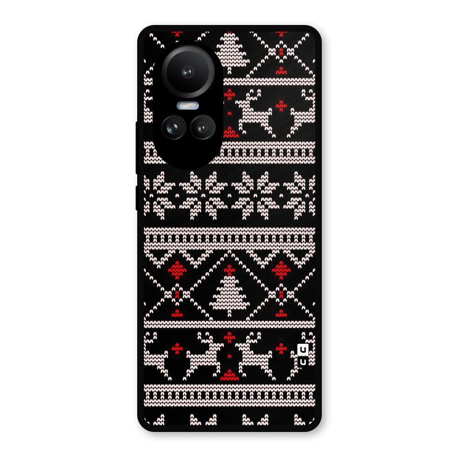 Christmas Seamless Aztec Metal Back Case for Oppo Reno10 Pro