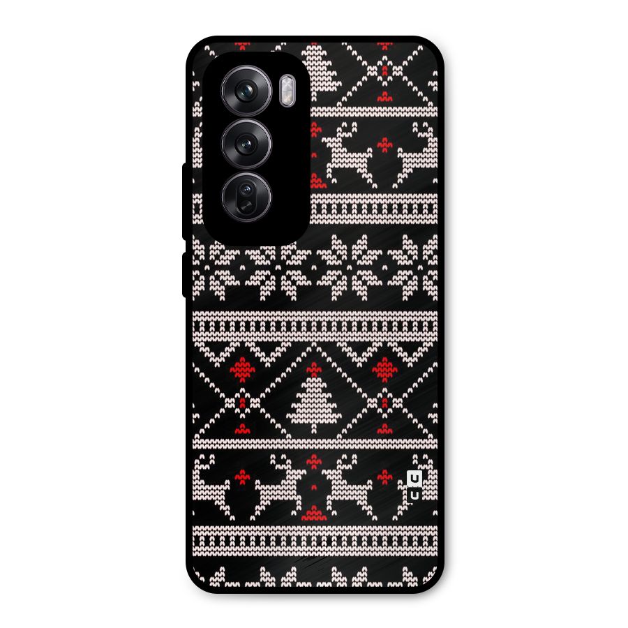 Christmas Seamless Aztec Metal Back Case for Oppo Reno12 Pro