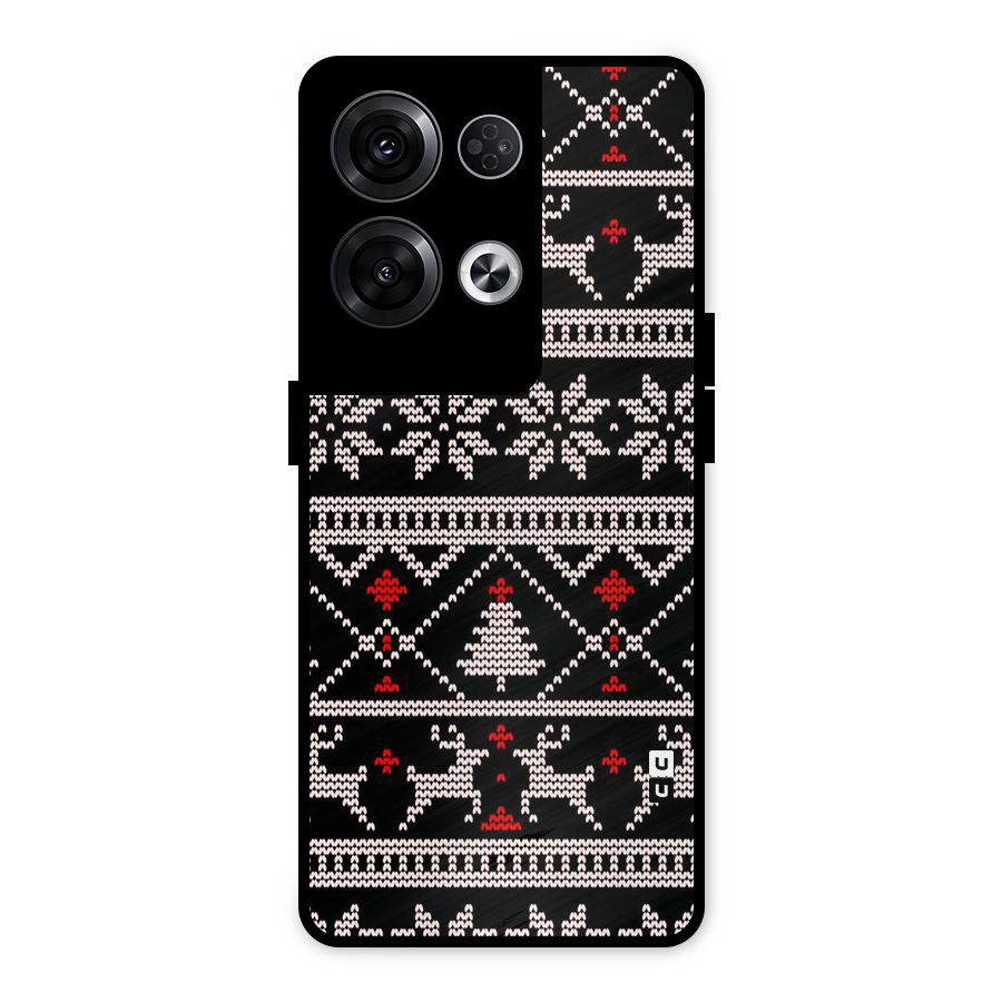 Christmas Seamless Aztec Metal Back Case for Oppo Reno8 Pro 5G